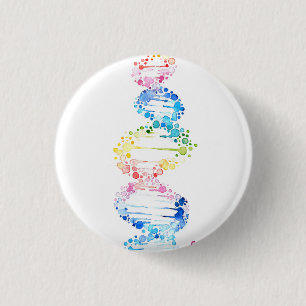 Rainbow DNA 3 Cm Round Badge