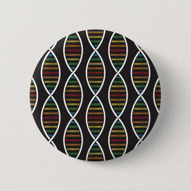 Rainbow DNA Strands 6 Cm Round Badge (Front)