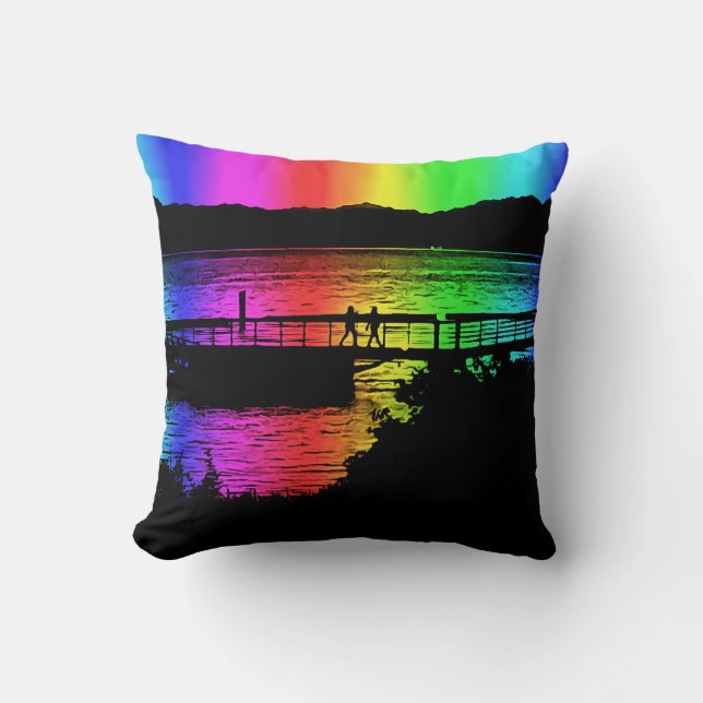 Rainbow Dock People Cushion (Front)