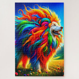 Rainbow Dog Jigsaw Puzzle