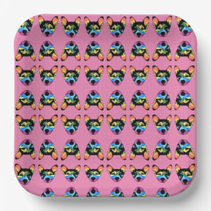 Rainbow Dog, paper napkins Plate