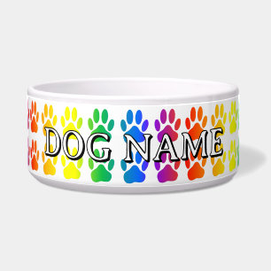 Rainbow Dog Paw Print Custom Name
