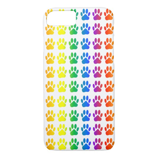 Rainbow Dog Pawprint Case-Mate iPhone Case (Back)