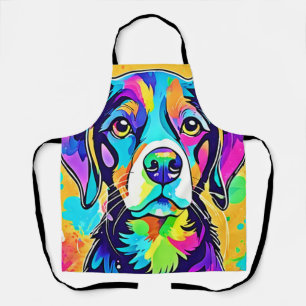 Rainbow Dog Portrait Design Apron