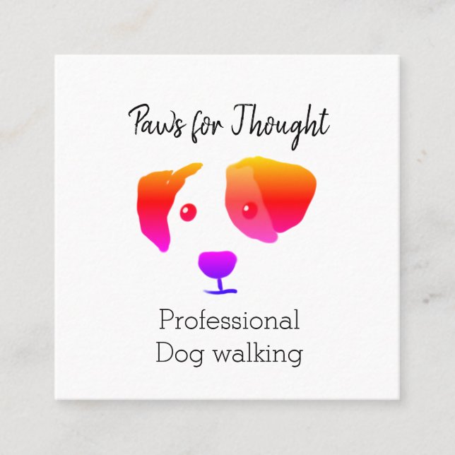 Rainbow Dog Walking Dog Groomer Business Card (Front)