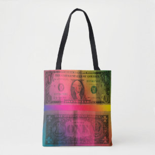 Rainbow dollar tote bag