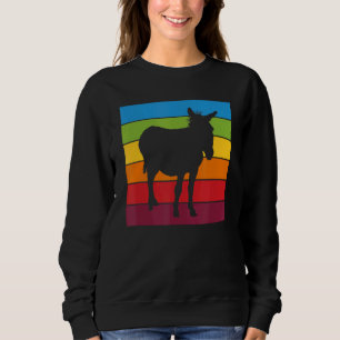 Rainbow Donkey Cute Donkey Picture Colourful Stri Sweatshirt