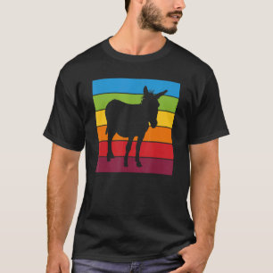 Rainbow Donkey Cute Donkey Picture Colourful Stri T-Shirt