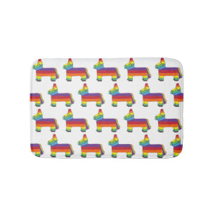 Rainbow Donkey Piñata Cinco De Mayo Party Animal Bath Mat