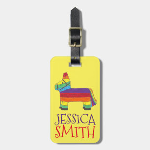 Rainbow Donkey Piñata Cinco de Mayo Pride Fiesta Luggage Tag