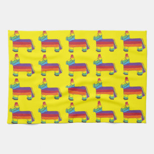 Rainbow Donkey Piñata Fiesta Birthday Party Pride Tea Towel