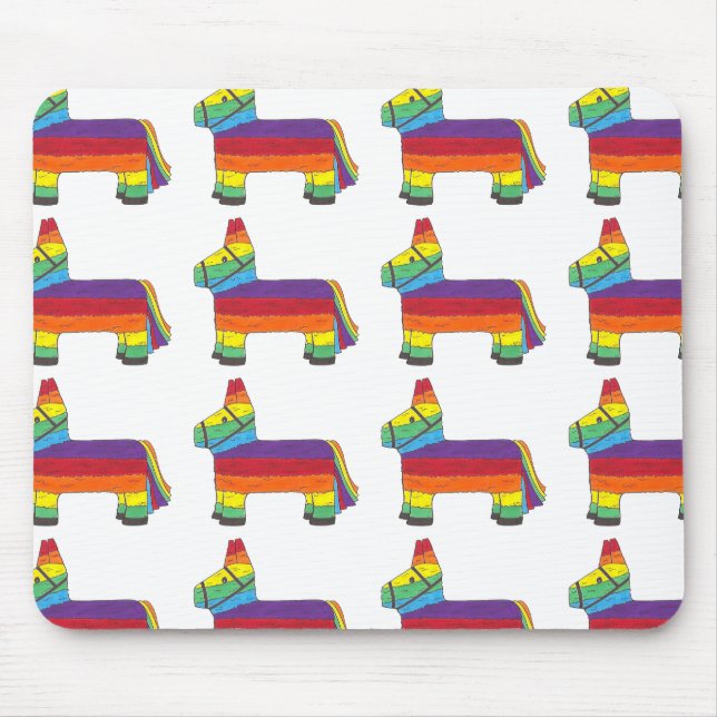 Rainbow Donkey Piñata Party Favour Fiesta Celebrat Mouse Pad (Front)