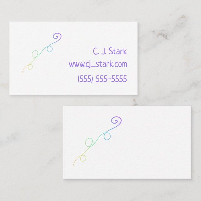 Rainbow Doodle Business Cards (Front/Back)