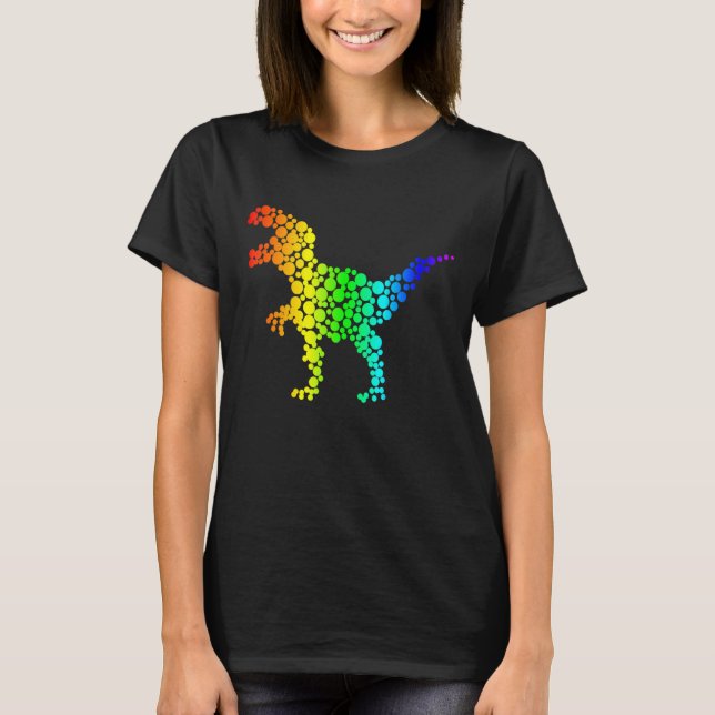Rainbow Dot Day TRexs Lover Dot Pattern Internatio T-Shirt (Front)