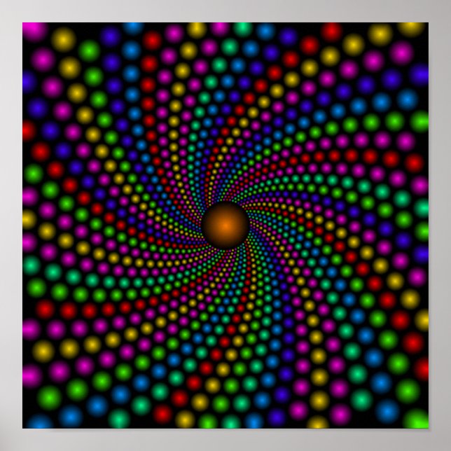 Rainbow Dot Spiral Posters (Front)