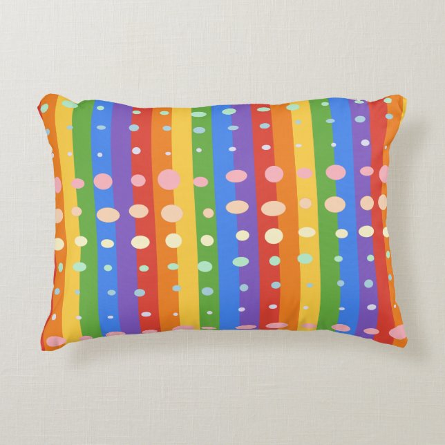 RAINBOW DOT SRIPES DECORATIVE CUSHION (Front)