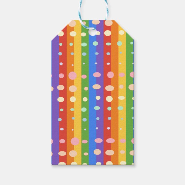 RAINBOW DOT SRIPES GIFT TAGS (Front)