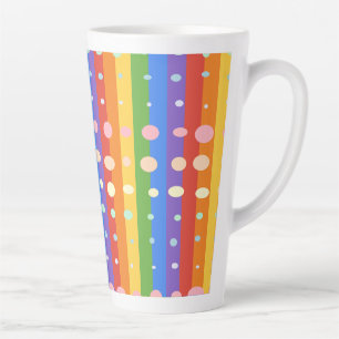 RAINBOW DOT SRIPES LATTE MUG