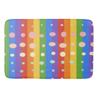 RAINBOW DOT STRIPES BATH MAT