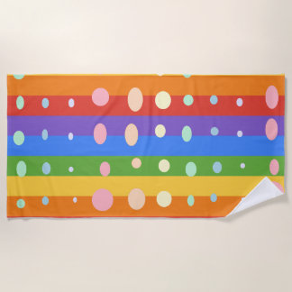 RAINBOW DOT STRIPES BEACH TOWEL