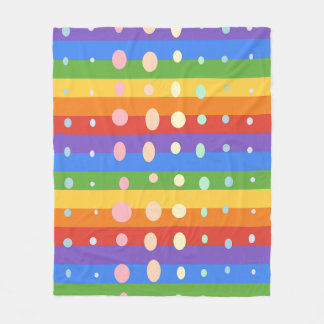 RAINBOW DOT STRIPES FLEECE BLANKET