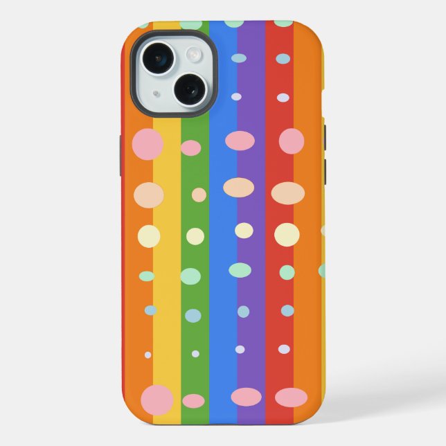 RAINBOW DOT STRIPES iPhone CASE (Back)