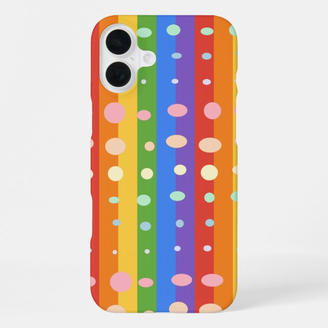 RAINBOW DOT STRIPES iPhone CASE (Back)