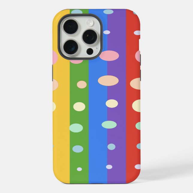 RAINBOW DOT STRIPES iPhone CASE (Back)