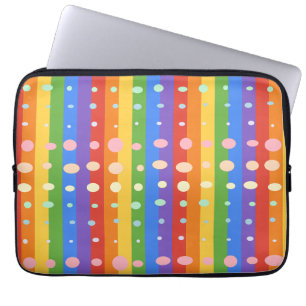 RAINBOW DOT STRIPES LAPTOP SLEEVE