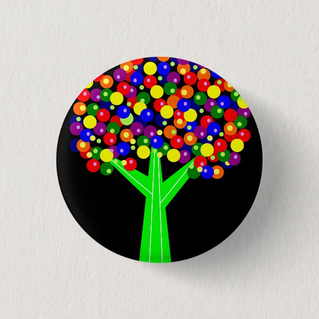 Rainbow Dotberry Tree 3 Cm Round Badge (Front)