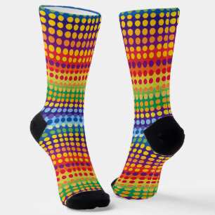 Rainbow Dots and Stripes Socks