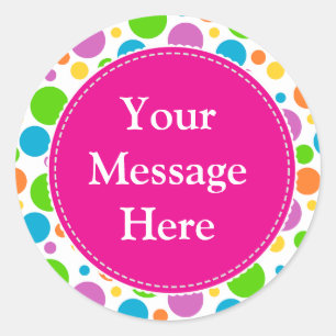 Rainbow Dots Classic Round Sticker