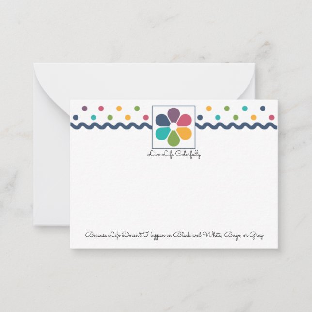 Rainbow Dots Floral Card (Front)