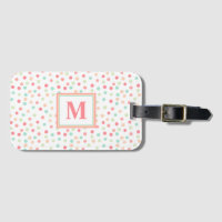 Rainbow Dots in Pink, Green and Blue Monogram