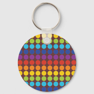 rainbow dots key ring