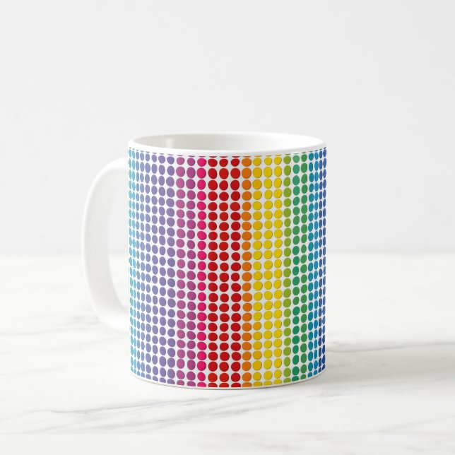 Rainbow Dots Pattern Coffee Mug (Front Left)