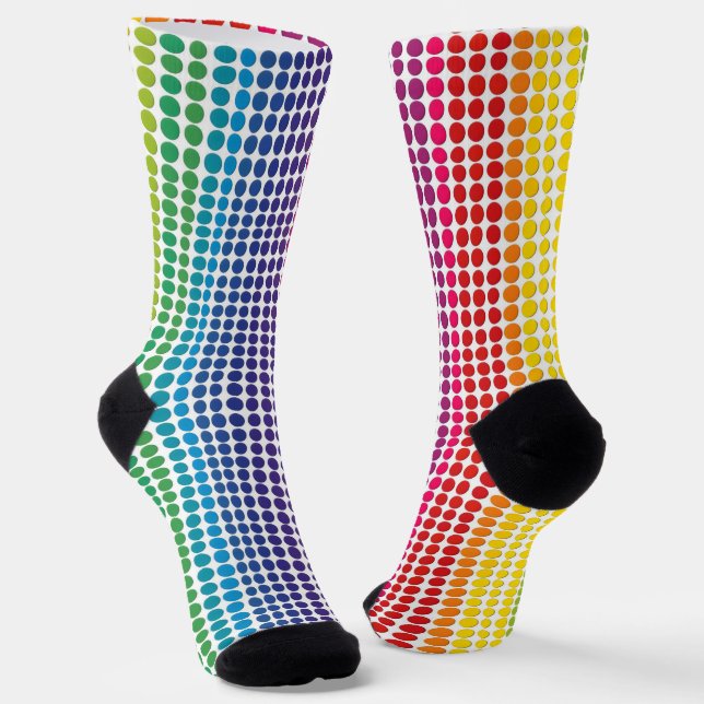 Rainbow Dots Pattern Socks (Angled)