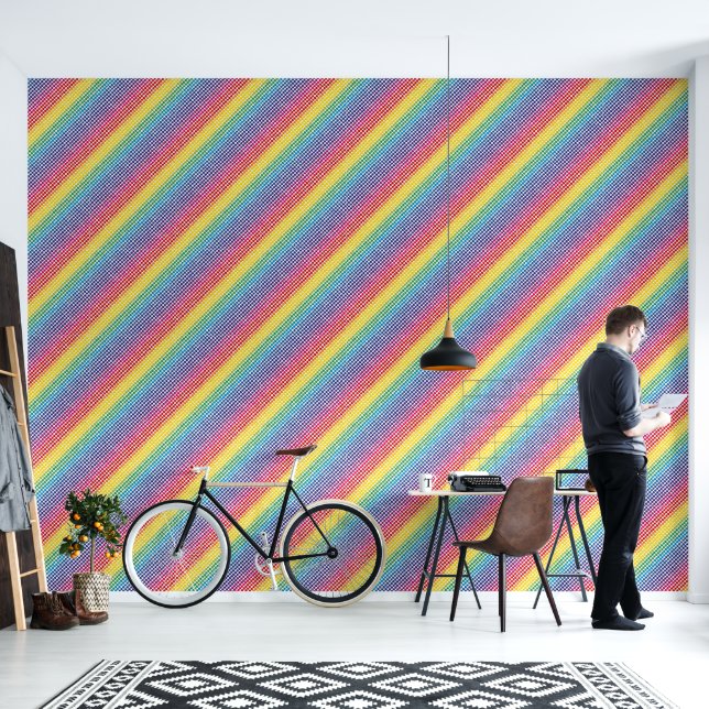 Rainbow Dots Pattern Wallpaper (Living Room)