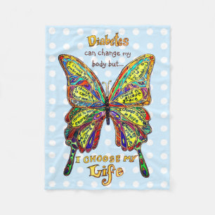 Rainbow Dotted Diabetes My Life Butterfly Blanket