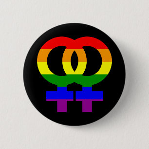 Rainbow Double Female Symbol 6 Cm Round Badge