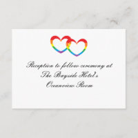 "Rainbow Double Hearts" Reception Cards