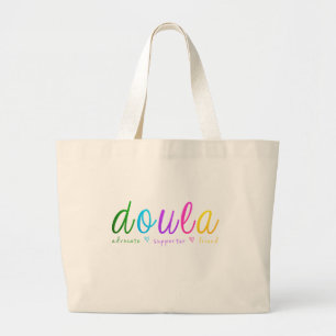 Rainbow Doula Design Large Tote Bag