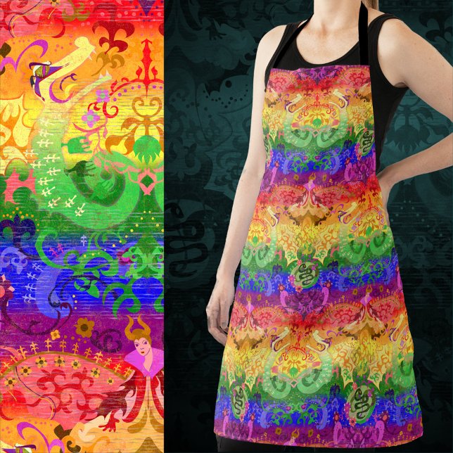 Rainbow Dragon Damask - Gay Pride Flag Colours Apron (Creator Uploaded)