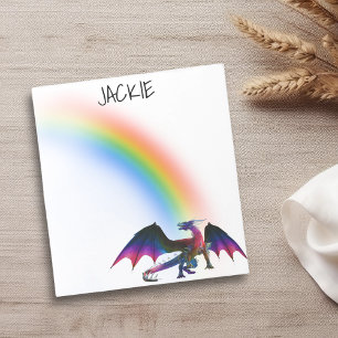 Rainbow Dragon Personalised Name Notepad