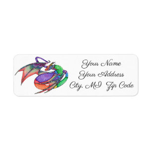 Rainbow Dragon Return Address Label