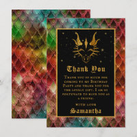 Rainbow Dragon Scales Gold Faux Glitter Birthday