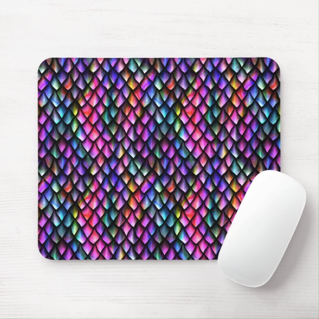 Rainbow Dragon Scales Mousepad (With Mouse)