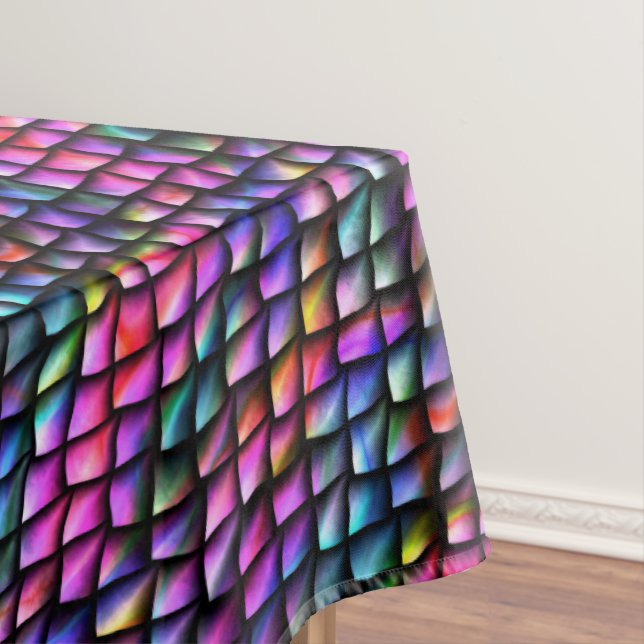 Rainbow Dragon Scales Tablecloth (In Situ)