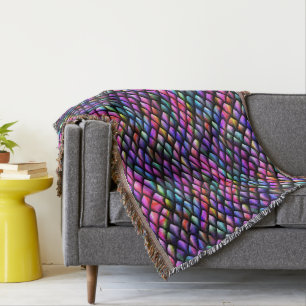 Rainbow Dragon Scales Throw Blanket