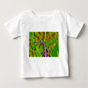 Rainbow Dragonfly and flower Baby T-Shirt